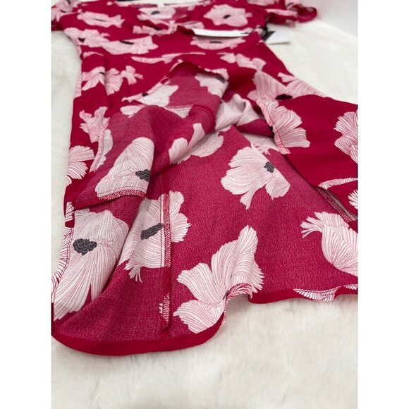 NWT Leith Size XXS Pink / Red Beetroot Linear Floral Dress MSRP $49 - Picture 8 of 11